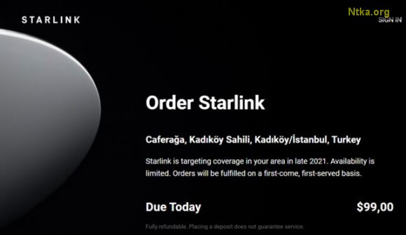 Starlink Türkiye ön kayıt